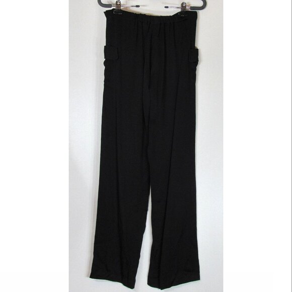 Zero + Maria Cornejo 'Edi' Drape Pants, Black, Women's Size 0 - Picture 3 of 5